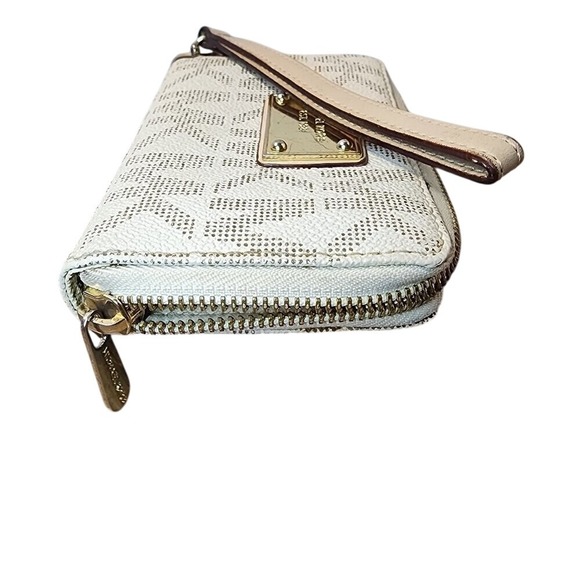 Michael Kors Jet Set Zip Around Wristlet Wallet White Beige - Picture 9 of 10